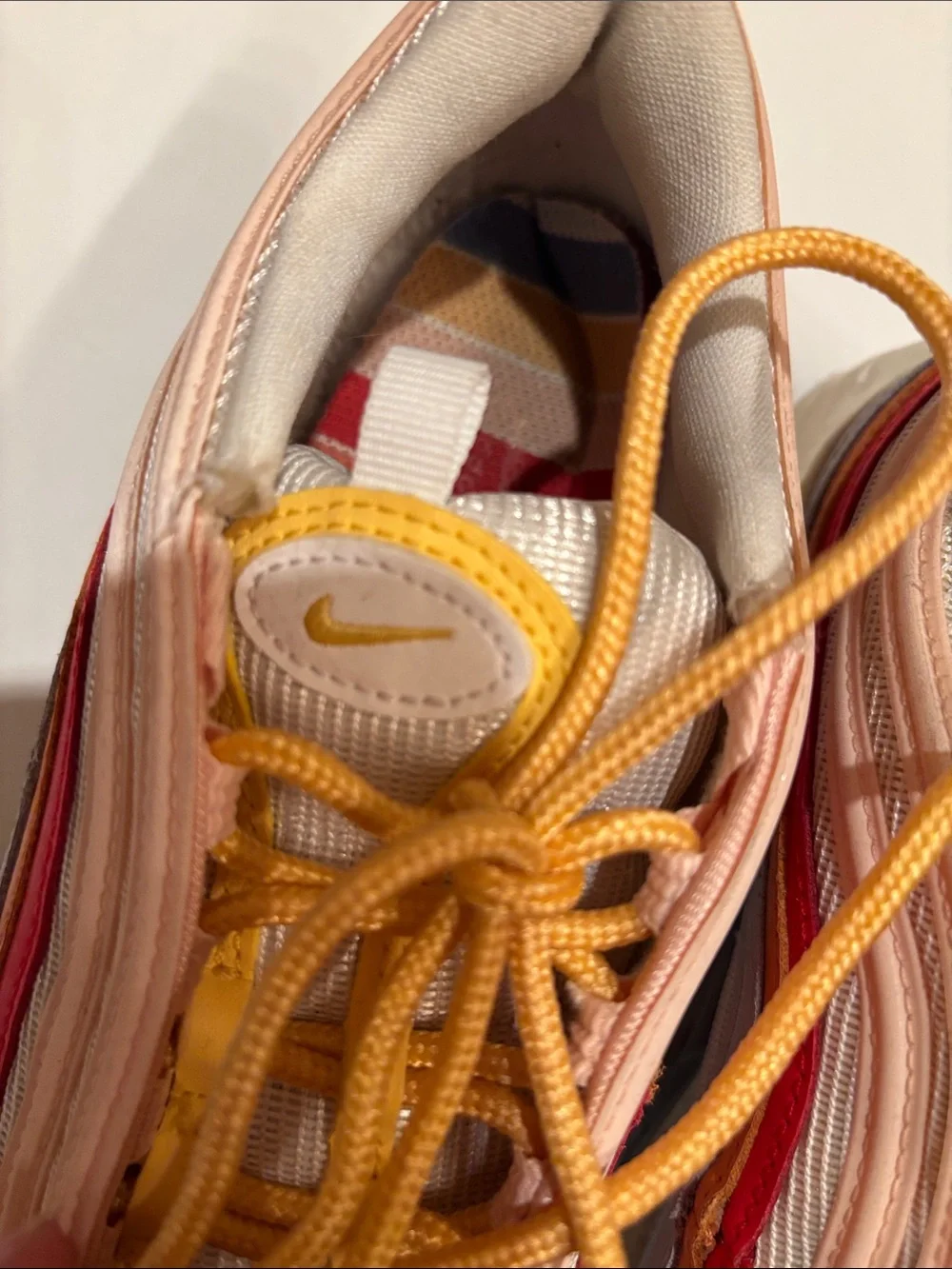 Nike Air Max 97 Sneakers Thistle football Pink, Red, Orange, Yellow, Blue, 7